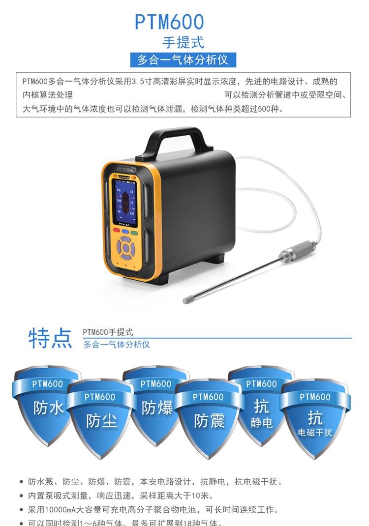 PTM600手提式複合（hé）型氣體（tǐ）分析（xī）儀